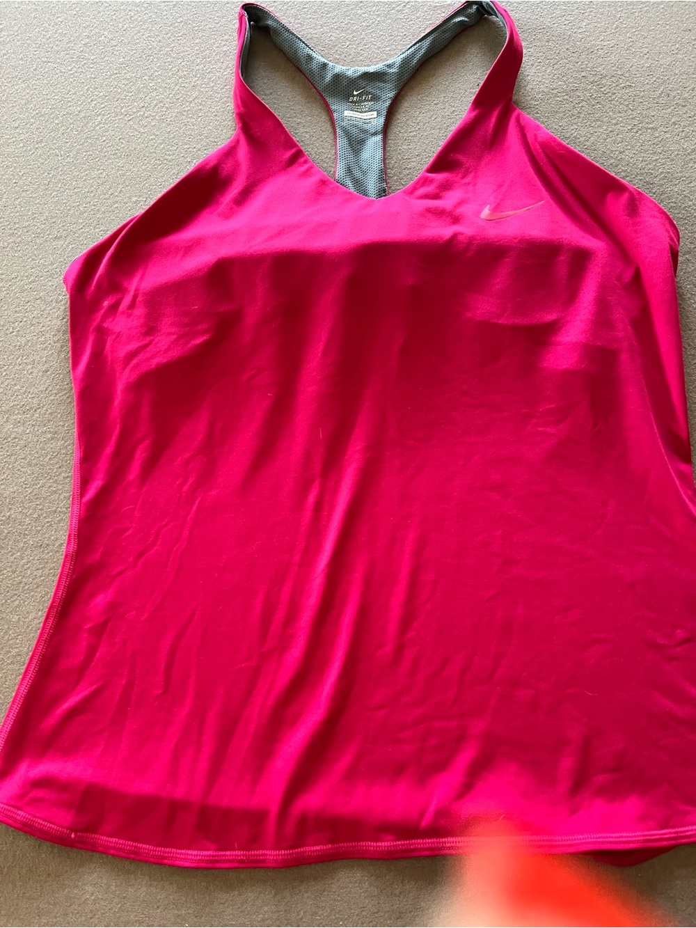 Nike Hot Pink Racerback Performance Tank With built-in bra - Picture 2 of 5
